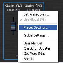 Step 06 - Open the presets settings window of the gain plugin